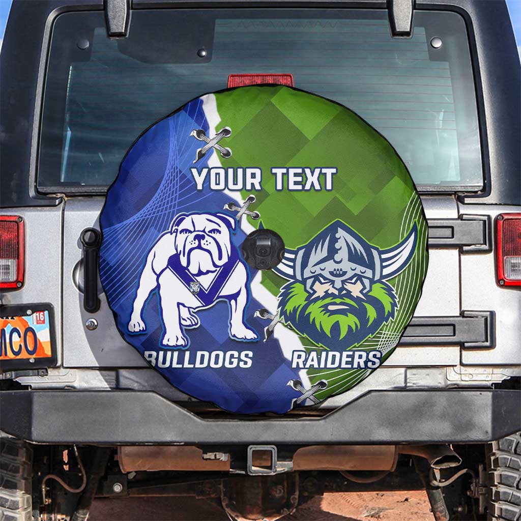 Custom Bulldogs And Raiders Rugby Spare Tire Cover Dynamic Style