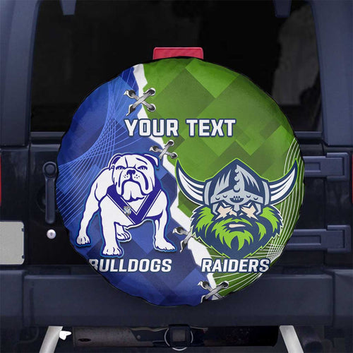 Custom Bulldogs And Raiders Rugby Spare Tire Cover Dynamic Style