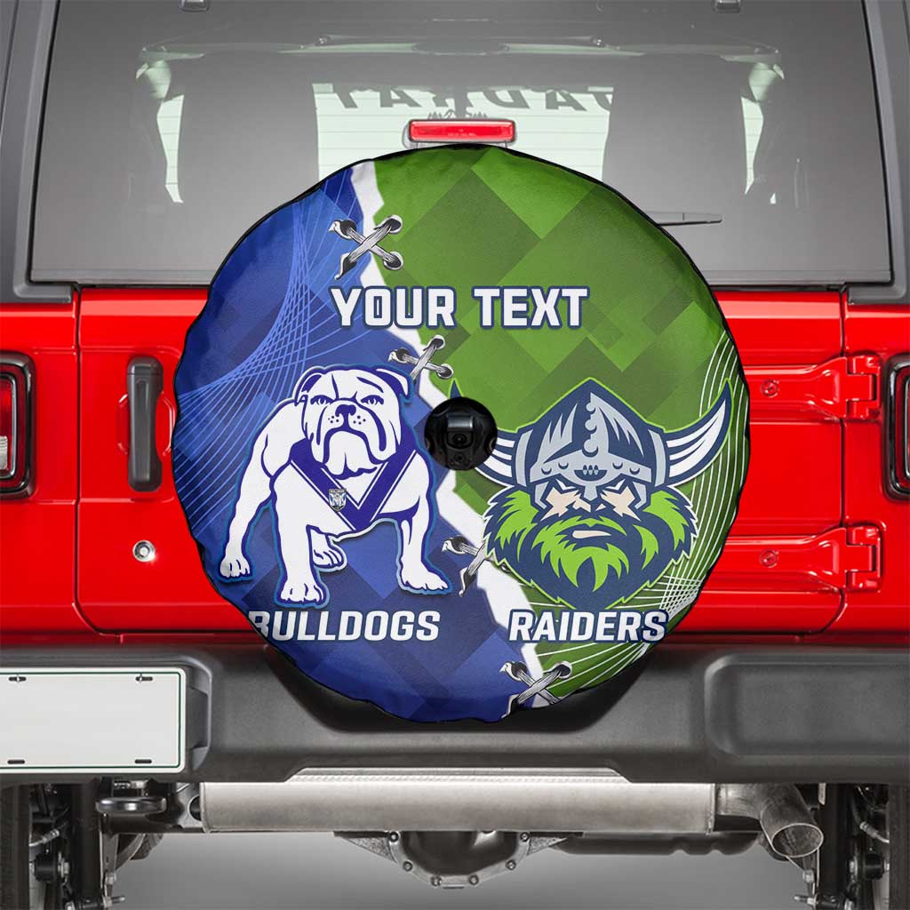 Custom Bulldogs And Raiders Rugby Spare Tire Cover Dynamic Style