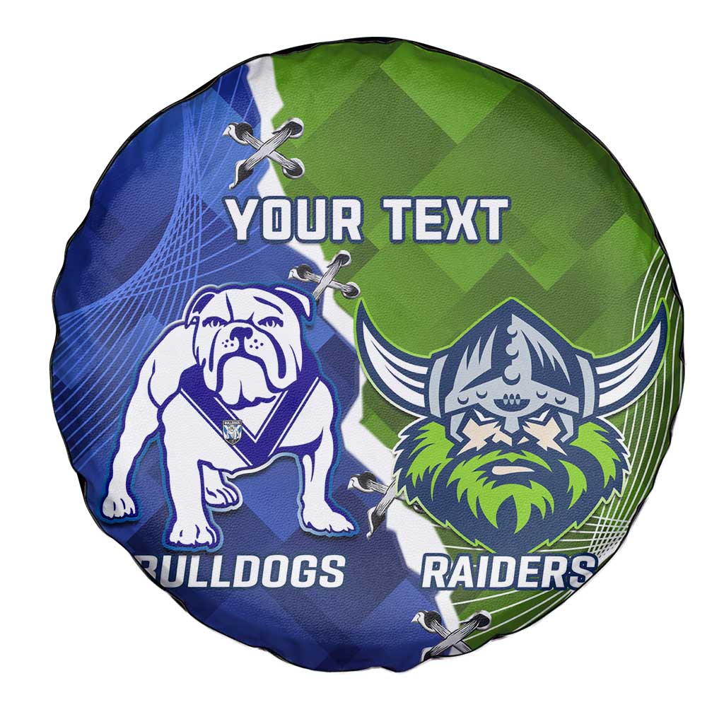 Custom Bulldogs And Raiders Rugby Spare Tire Cover Dynamic Style