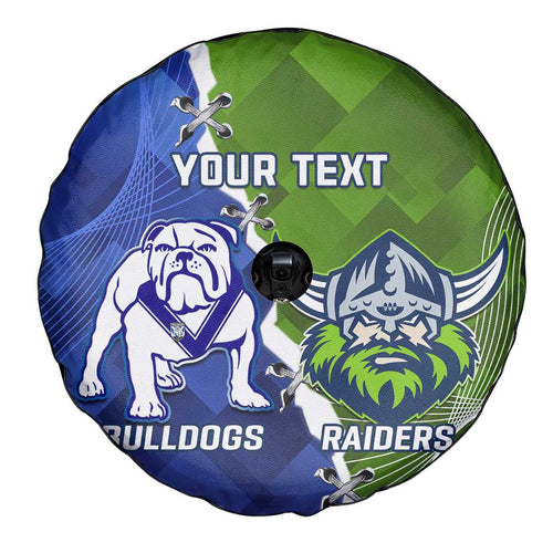Custom Bulldogs And Raiders Rugby Spare Tire Cover Dynamic Style