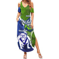 Custom Bulldogs And Raiders Rugby Summer Maxi Dress Dynamic Style