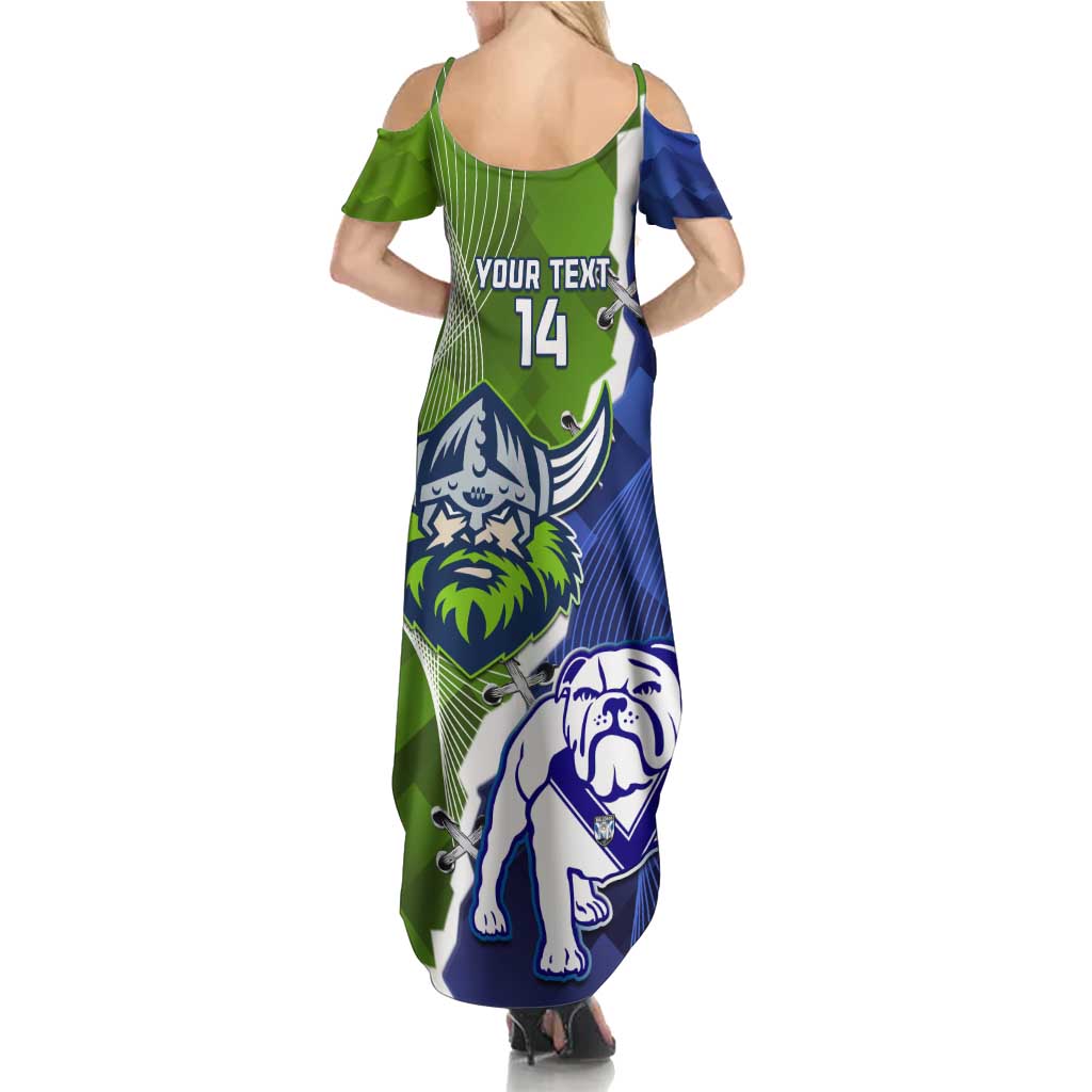Custom Bulldogs And Raiders Rugby Summer Maxi Dress Dynamic Style