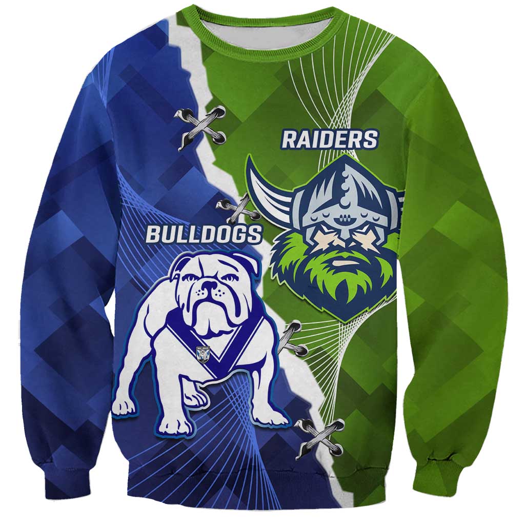 Custom Bulldogs And Raiders Rugby Sweatshirt Dynamic Style