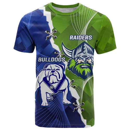 Custom Bulldogs And Raiders Rugby T Shirt Dynamic Style