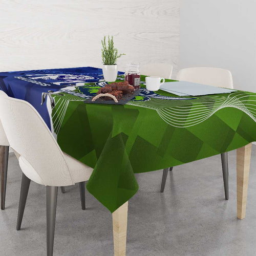 Custom Bulldogs And Raiders Rugby Tablecloth Dynamic Style