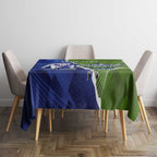 Custom Bulldogs And Raiders Rugby Tablecloth Dynamic Style
