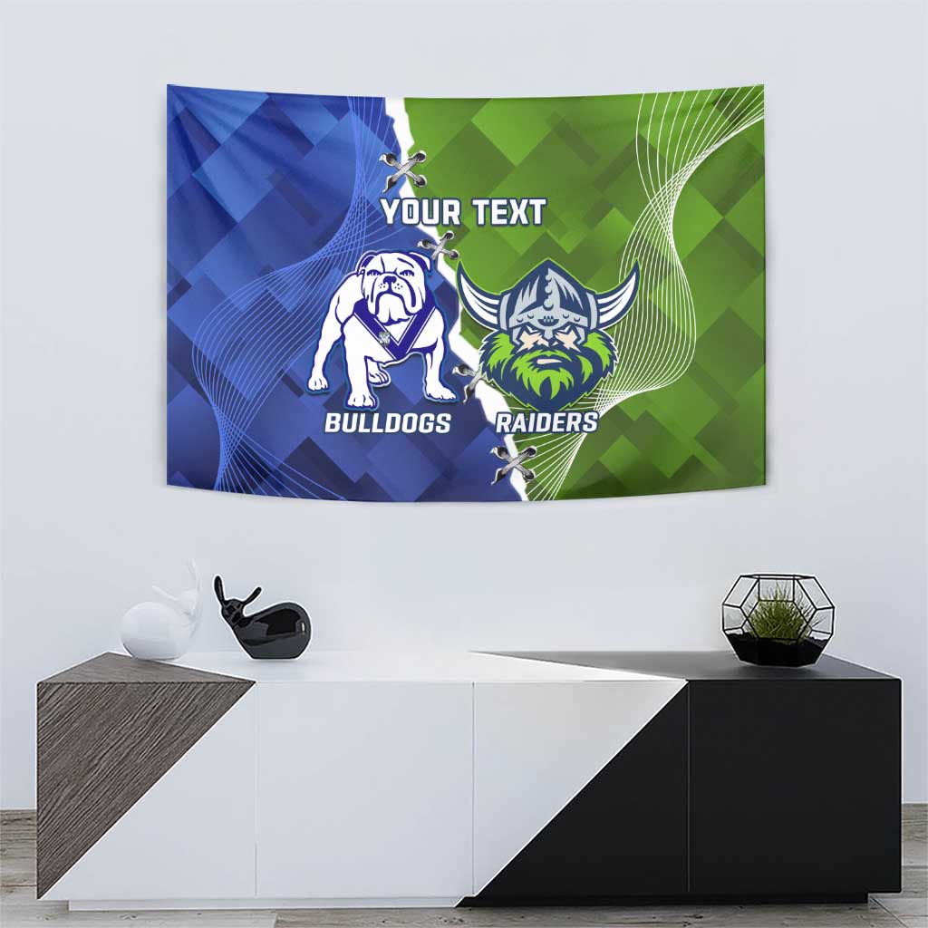 Custom Bulldogs And Raiders Rugby Tapestry Dynamic Style