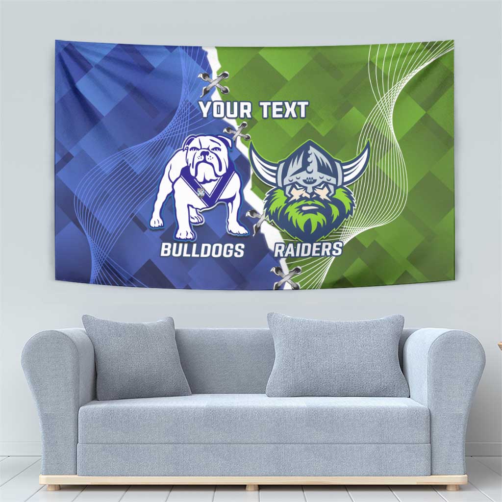Custom Bulldogs And Raiders Rugby Tapestry Dynamic Style