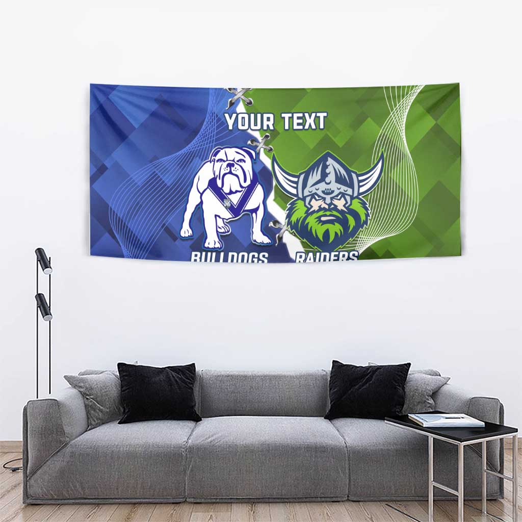 Custom Bulldogs And Raiders Rugby Tapestry Dynamic Style