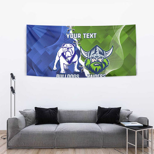 Custom Bulldogs And Raiders Rugby Tapestry Dynamic Style