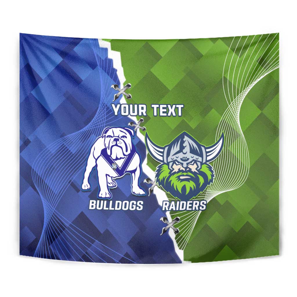Custom Bulldogs And Raiders Rugby Tapestry Dynamic Style
