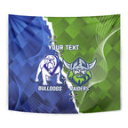 Custom Bulldogs And Raiders Rugby Tapestry Dynamic Style