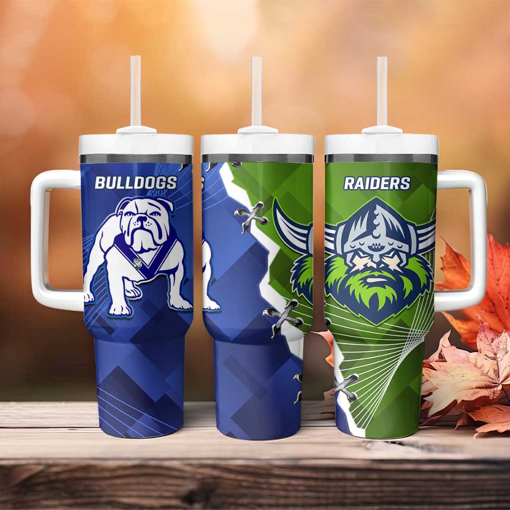 Bulldogs And Raiders Rugby Tumbler With Handle Dynamic Style