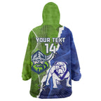 Custom Bulldogs And Raiders Rugby Wearable Blanket Hoodie Dynamic Style