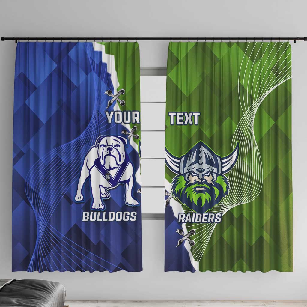 Custom Bulldogs And Raiders Rugby Window Curtain Dynamic Style