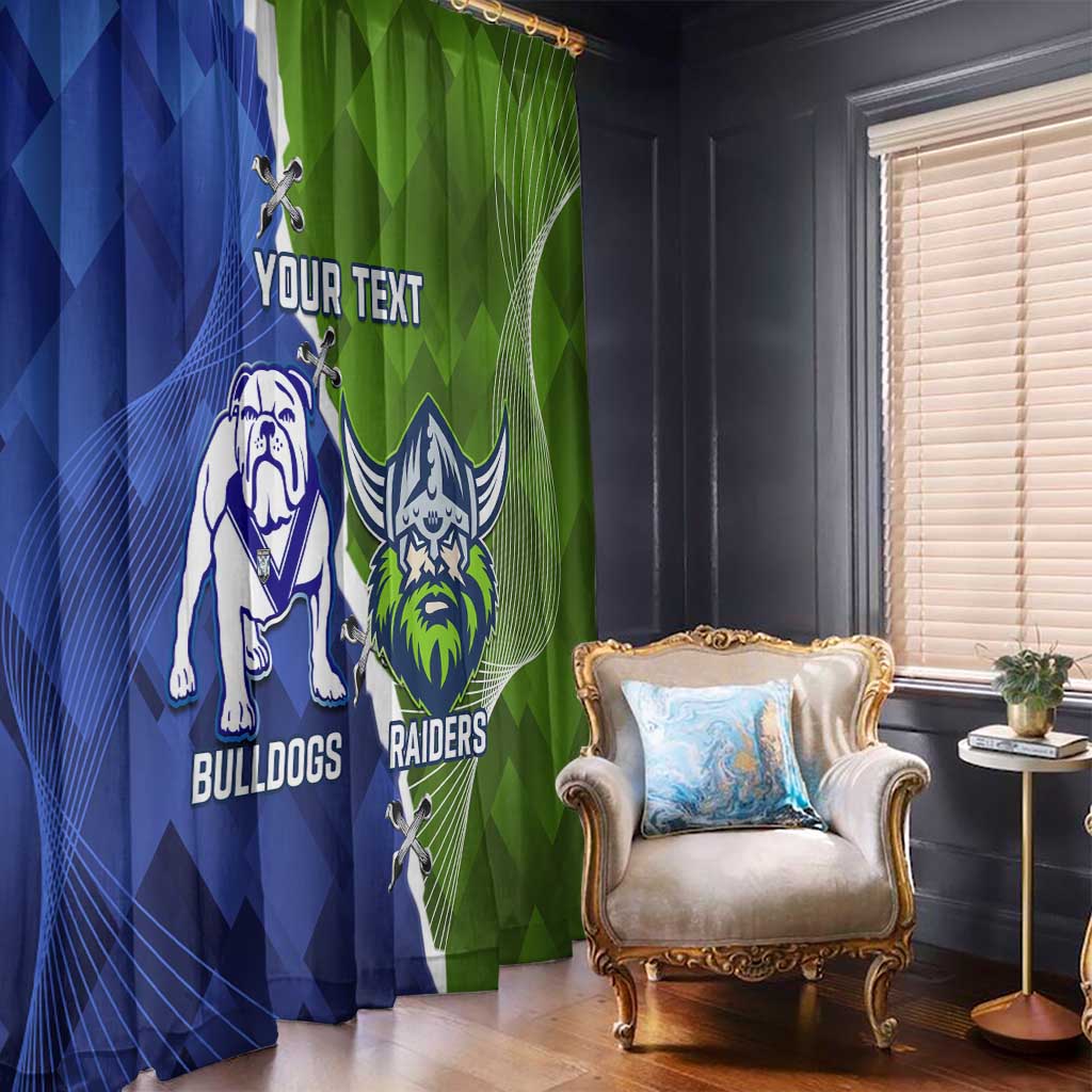 Custom Bulldogs And Raiders Rugby Window Curtain Dynamic Style