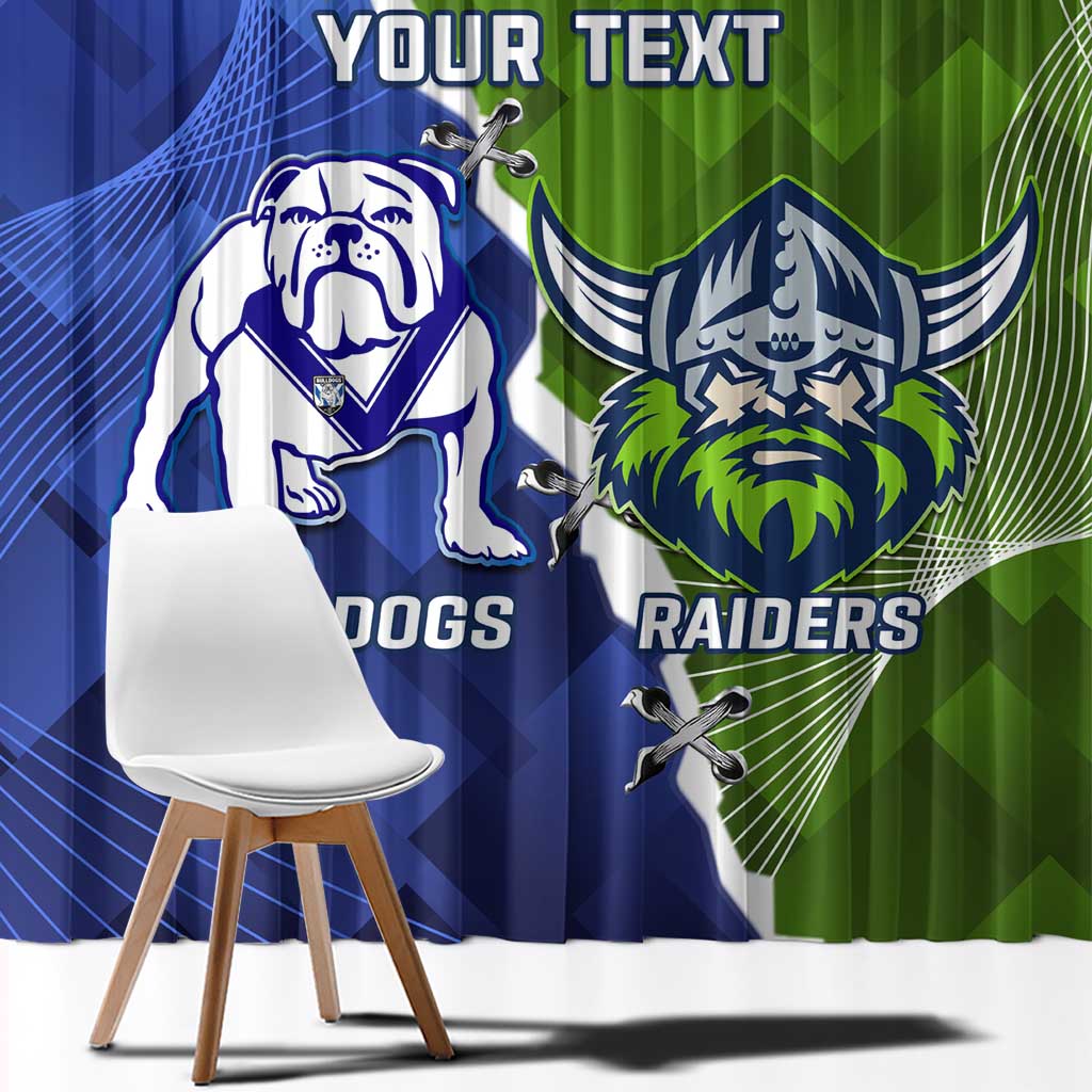 Custom Bulldogs And Raiders Rugby Window Curtain Dynamic Style