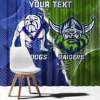 Custom Bulldogs And Raiders Rugby Window Curtain Dynamic Style
