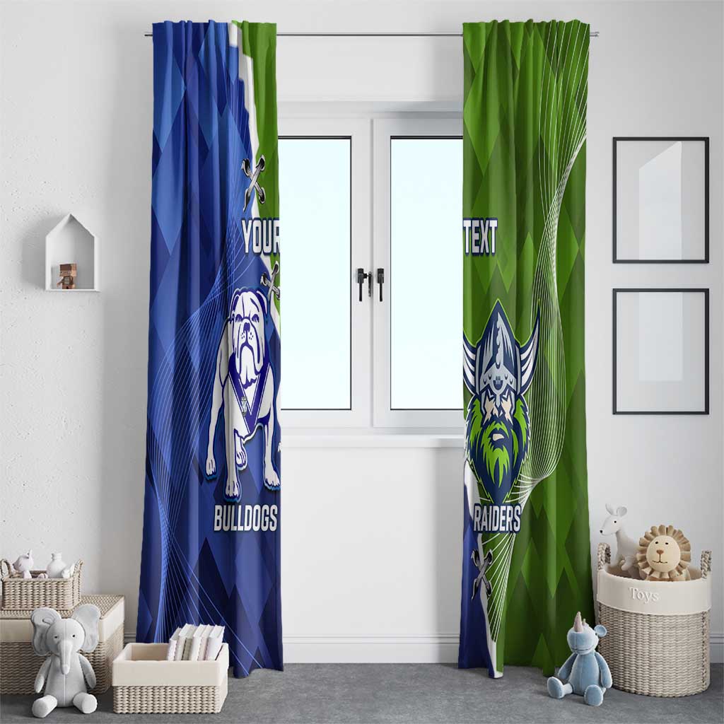 Custom Bulldogs And Raiders Rugby Window Curtain Dynamic Style
