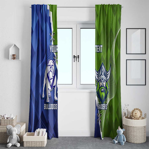 Custom Bulldogs And Raiders Rugby Window Curtain Dynamic Style
