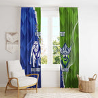 Custom Bulldogs And Raiders Rugby Window Curtain Dynamic Style