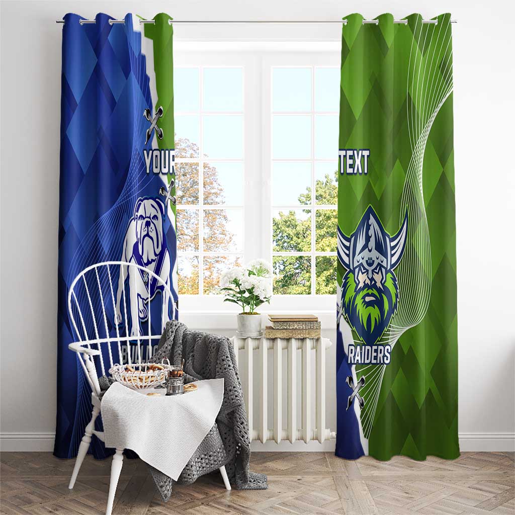 Custom Bulldogs And Raiders Rugby Window Curtain Dynamic Style