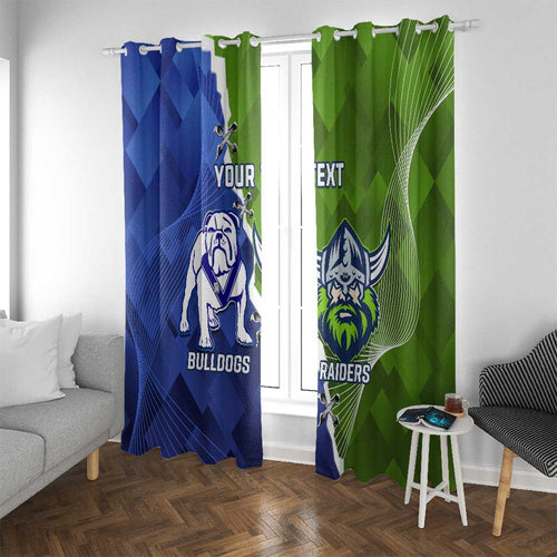 Custom Bulldogs And Raiders Rugby Window Curtain Dynamic Style