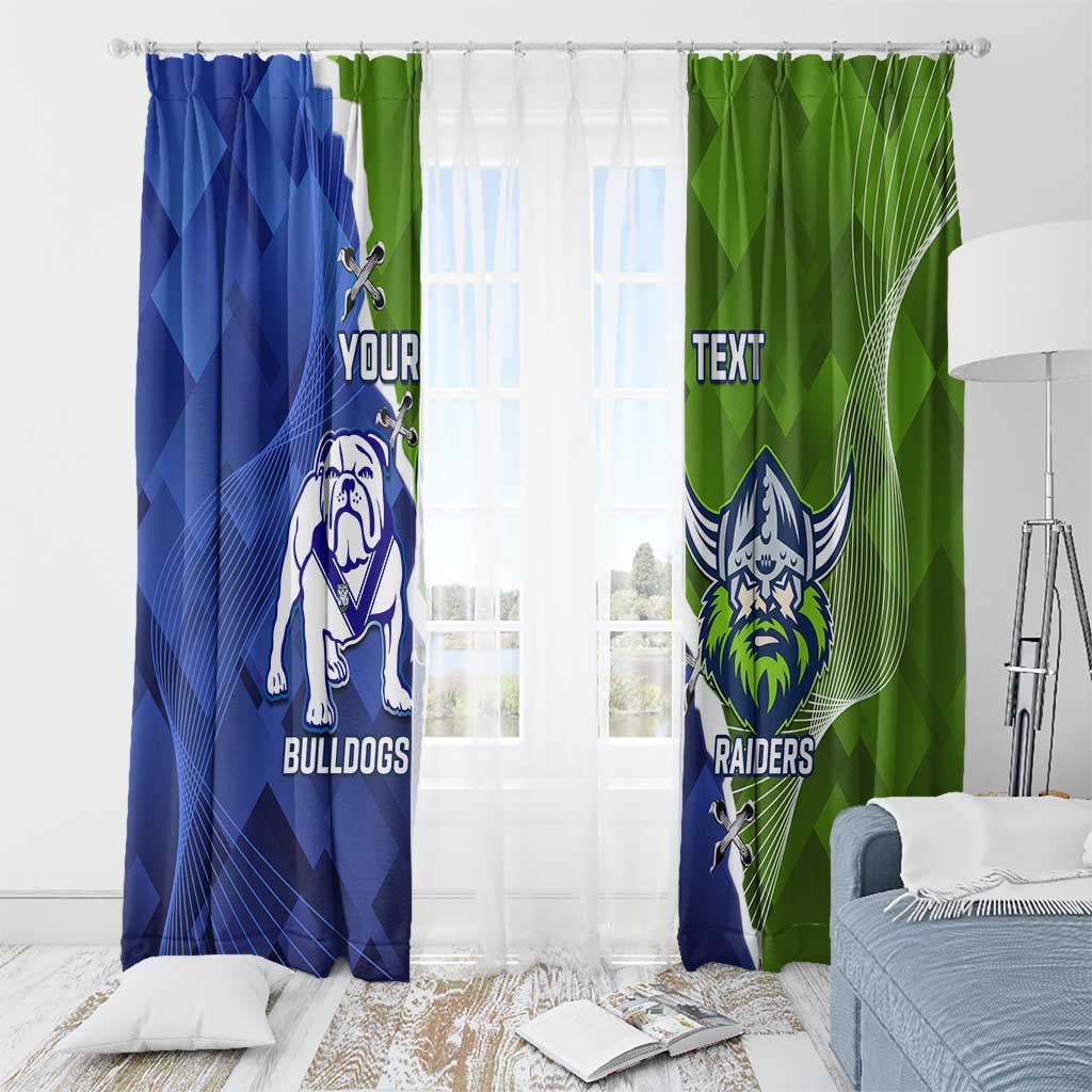 Custom Bulldogs And Raiders Rugby Window Curtain Dynamic Style
