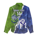 Custom Bulldogs And Raiders Rugby Women Casual Shirt Dynamic Style