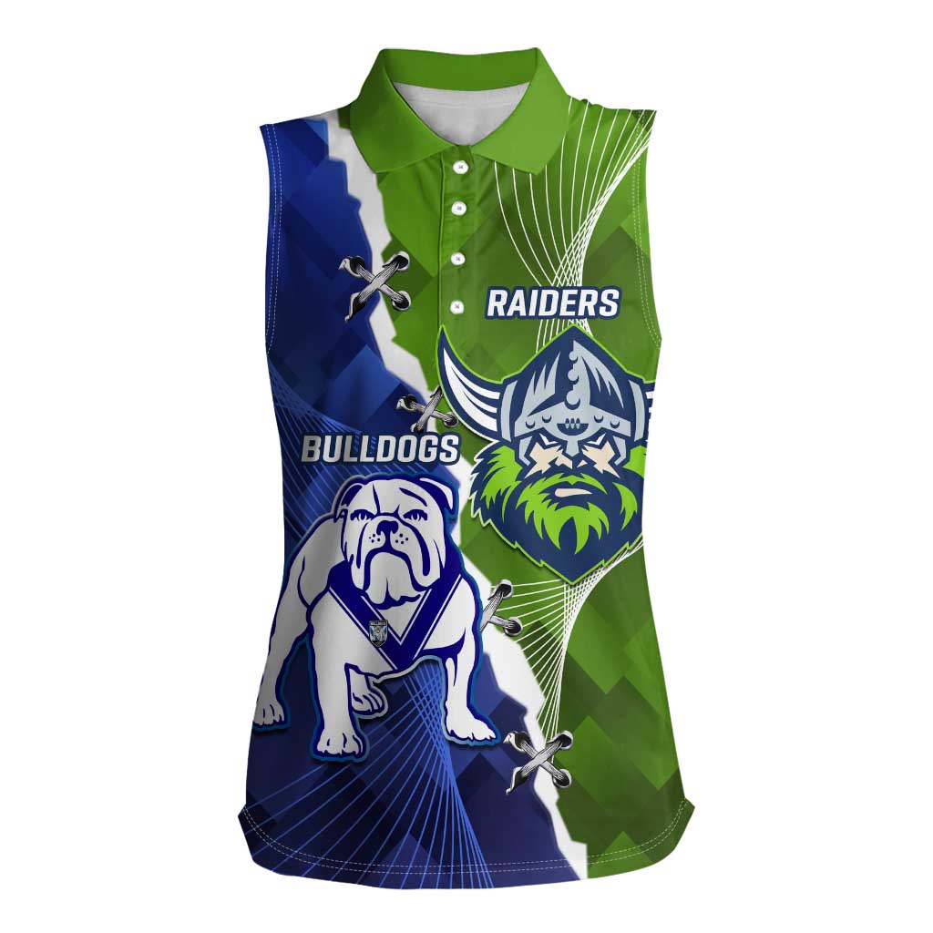 Custom Bulldogs And Raiders Rugby Women Sleeveless Polo Shirt Dynamic Style