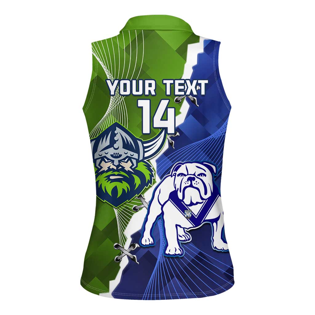 Custom Bulldogs And Raiders Rugby Women Sleeveless Polo Shirt Dynamic Style