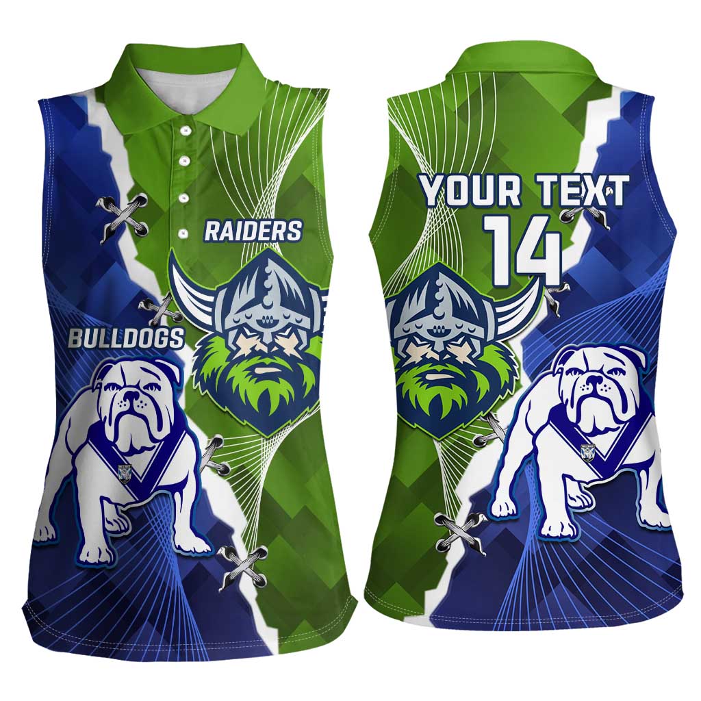Custom Bulldogs And Raiders Rugby Women Sleeveless Polo Shirt Dynamic Style