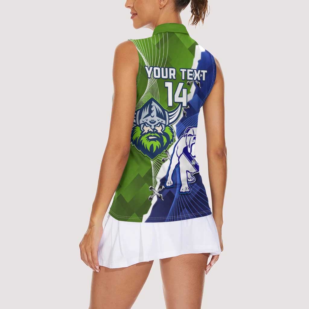Custom Bulldogs And Raiders Rugby Women Sleeveless Polo Shirt Dynamic Style