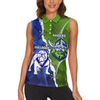 Custom Bulldogs And Raiders Rugby Women Sleeveless Polo Shirt Dynamic Style