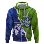 Custom Bulldogs And Raiders Rugby Zip Hoodie Dynamic Style