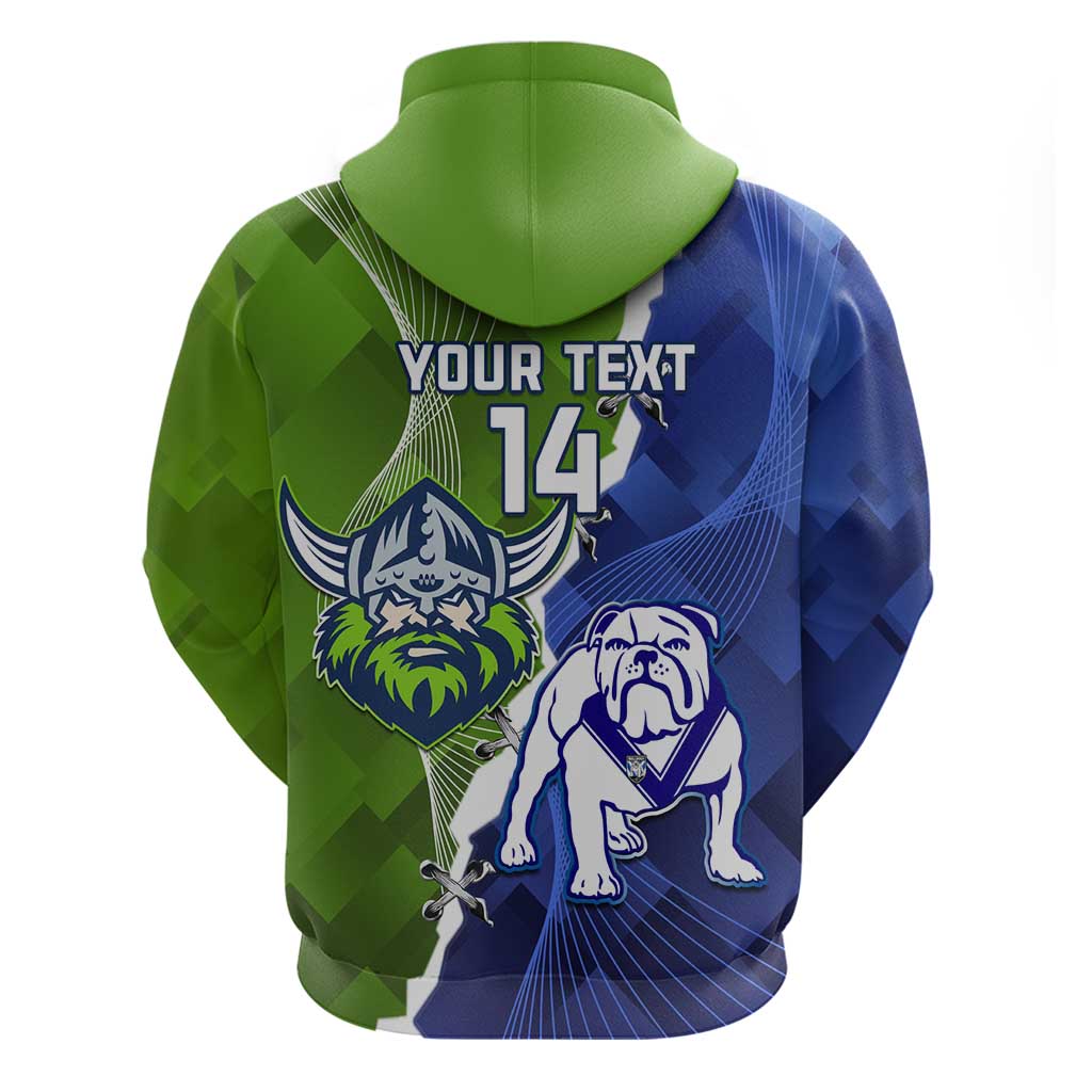Custom Bulldogs And Raiders Rugby Zip Hoodie Dynamic Style
