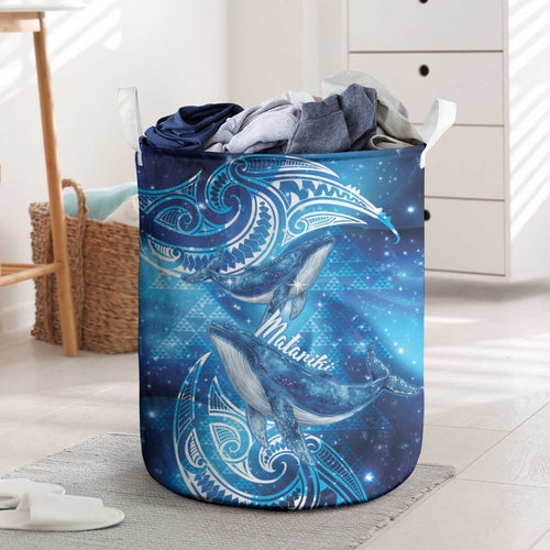 New Zealand Humpback Whale Matariki Laundry Basket Maori New Year Taniko Niho Taniwha