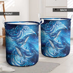 New Zealand Humpback Whale Matariki Laundry Basket Maori New Year Taniko Niho Taniwha