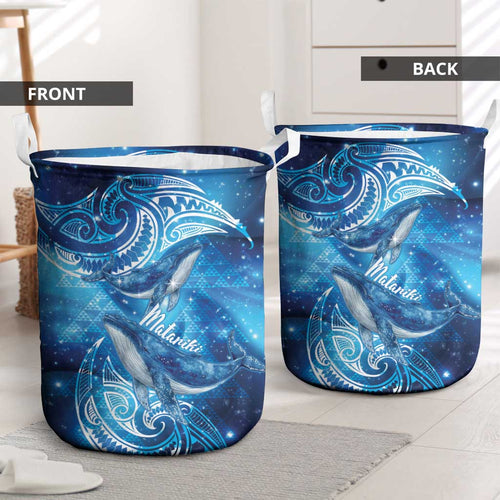 New Zealand Humpback Whale Matariki Laundry Basket Maori New Year Taniko Niho Taniwha