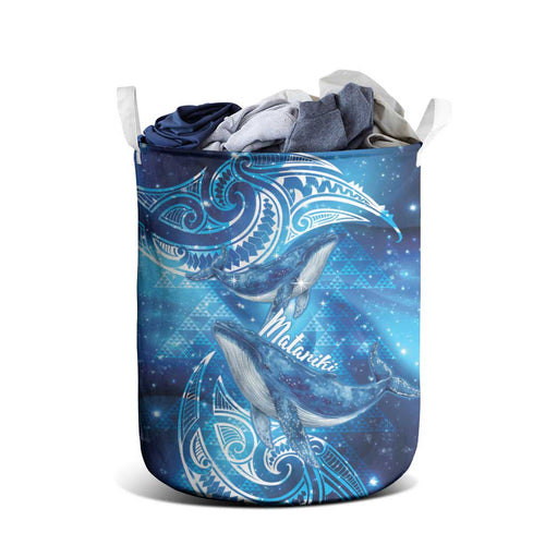New Zealand Humpback Whale Matariki Laundry Basket Maori New Year Taniko Niho Taniwha