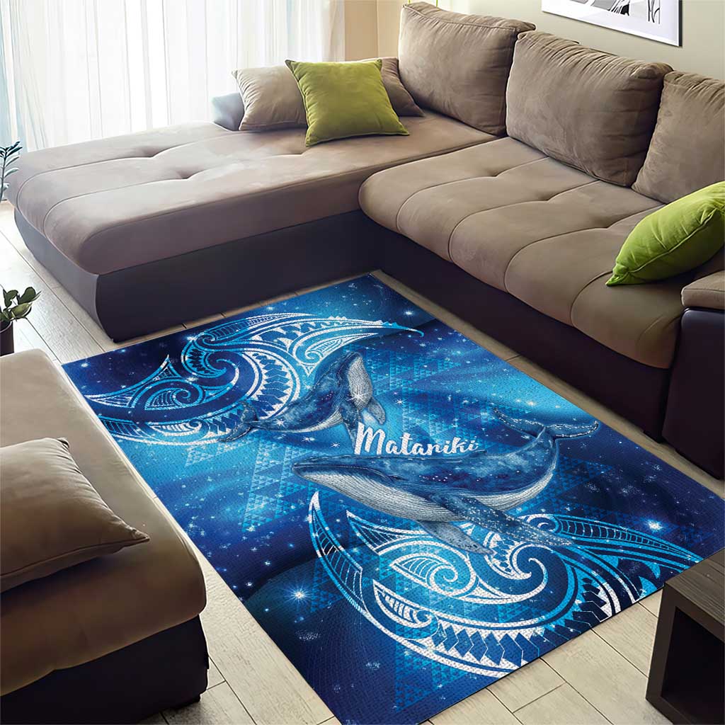 New Zealand Humpback Whale Matariki Area Rug Maori New Year Taniko Niho Taniwha
