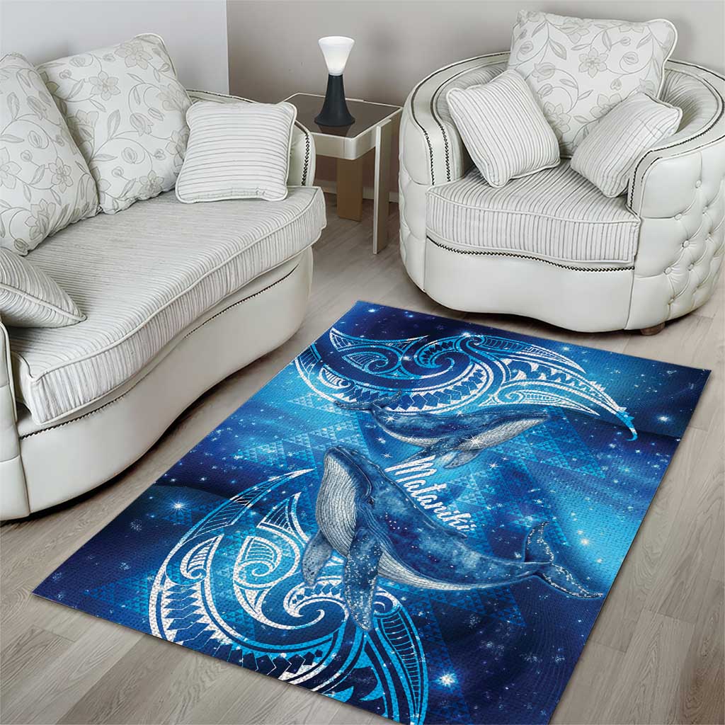 New Zealand Humpback Whale Matariki Area Rug Maori New Year Taniko Niho Taniwha