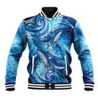New Zealand Humpback Whale Matariki Baseball Jacket Maori New Year Taniko Niho Taniwha