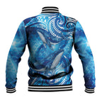 New Zealand Humpback Whale Matariki Baseball Jacket Maori New Year Taniko Niho Taniwha