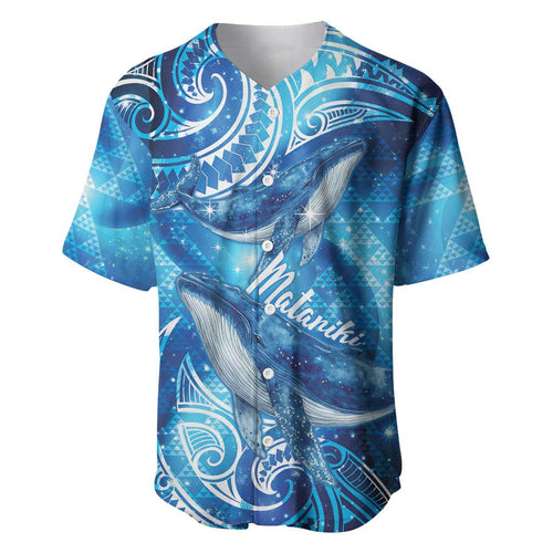 New Zealand Humpback Whale Matariki Baseball Jersey Maori New Year Taniko Niho Taniwha