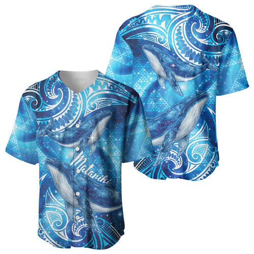 New Zealand Humpback Whale Matariki Baseball Jersey Maori New Year Taniko Niho Taniwha
