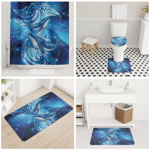 New Zealand Humpback Whale Matariki Bathroom Set Maori New Year Taniko Niho Taniwha