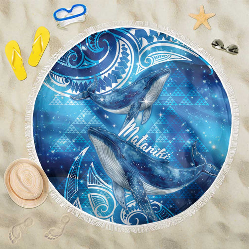 New Zealand Humpback Whale Matariki Beach Blanket Maori New Year Taniko Niho Taniwha