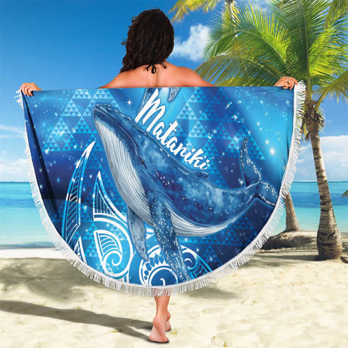 New Zealand Humpback Whale Matariki Beach Blanket Maori New Year Taniko Niho Taniwha